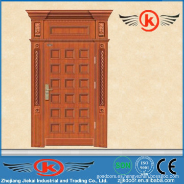 JK-AF9018 JieKai acabado de acero de madera de la puerta blindada / puerta blindada italiana / superficie interior acabado de acero puerta de armadura de madera